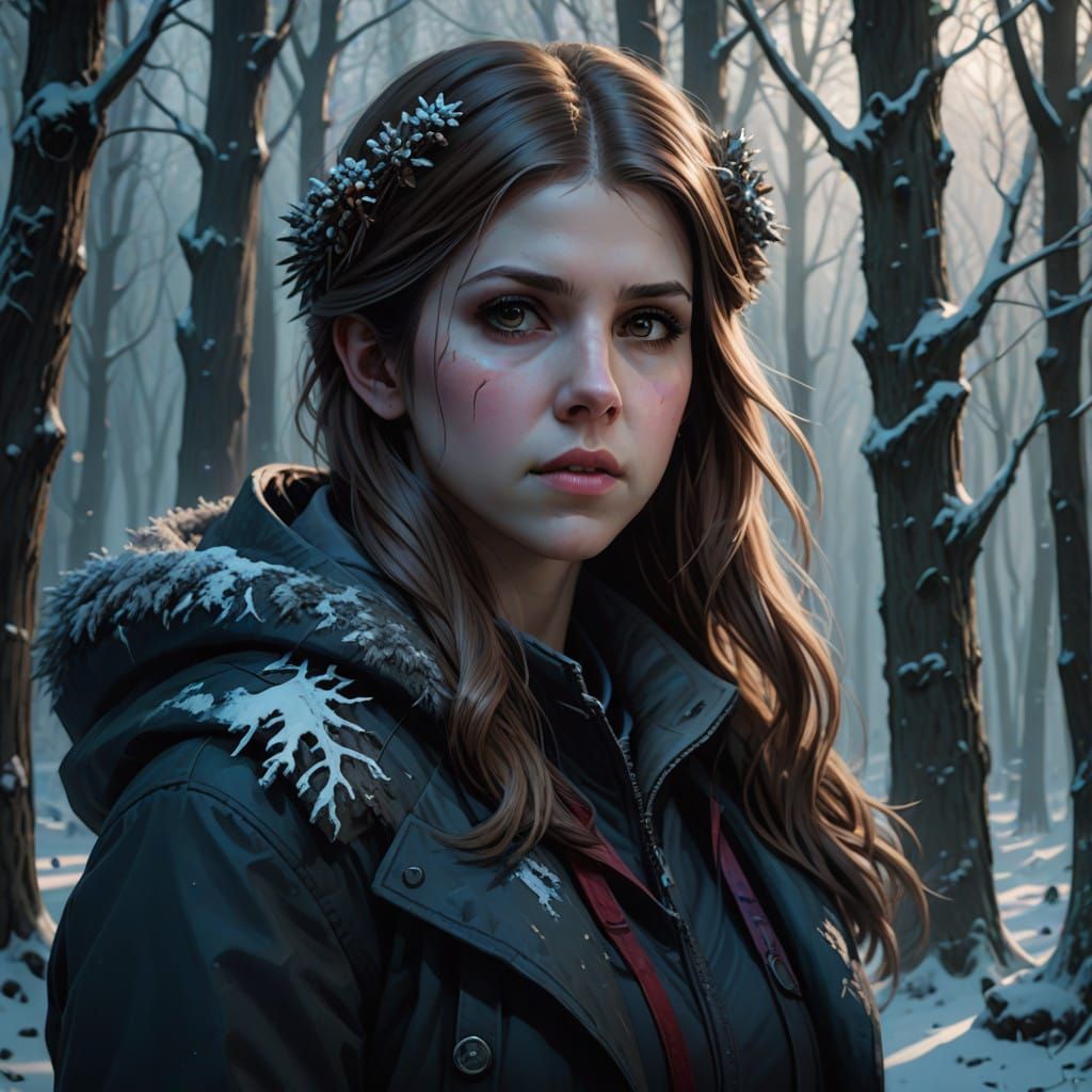 Anna Kendrick in Haunting Winter Woodland Scene