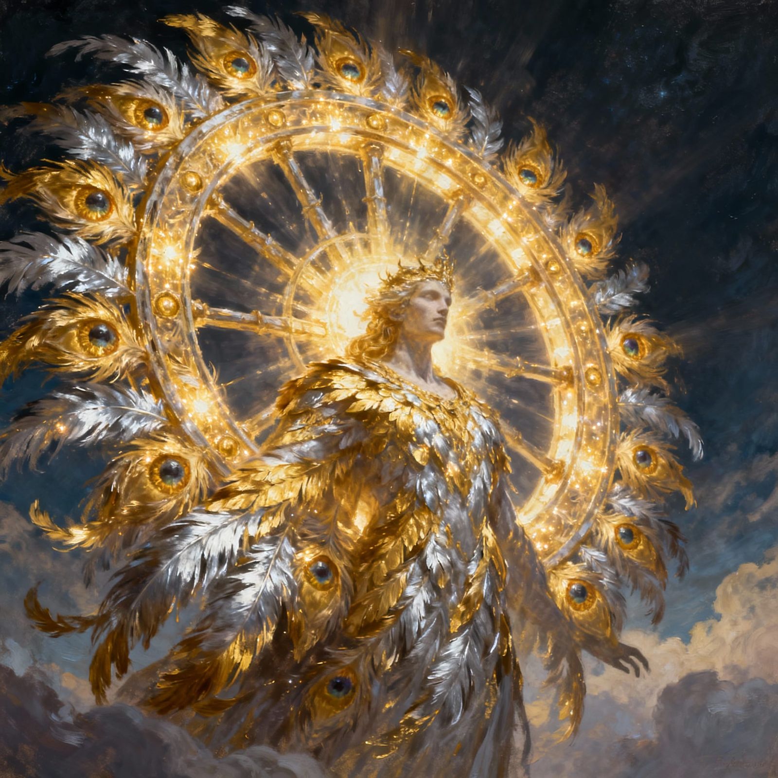 Epic Oil Painting of Terrifying Celestial Beings