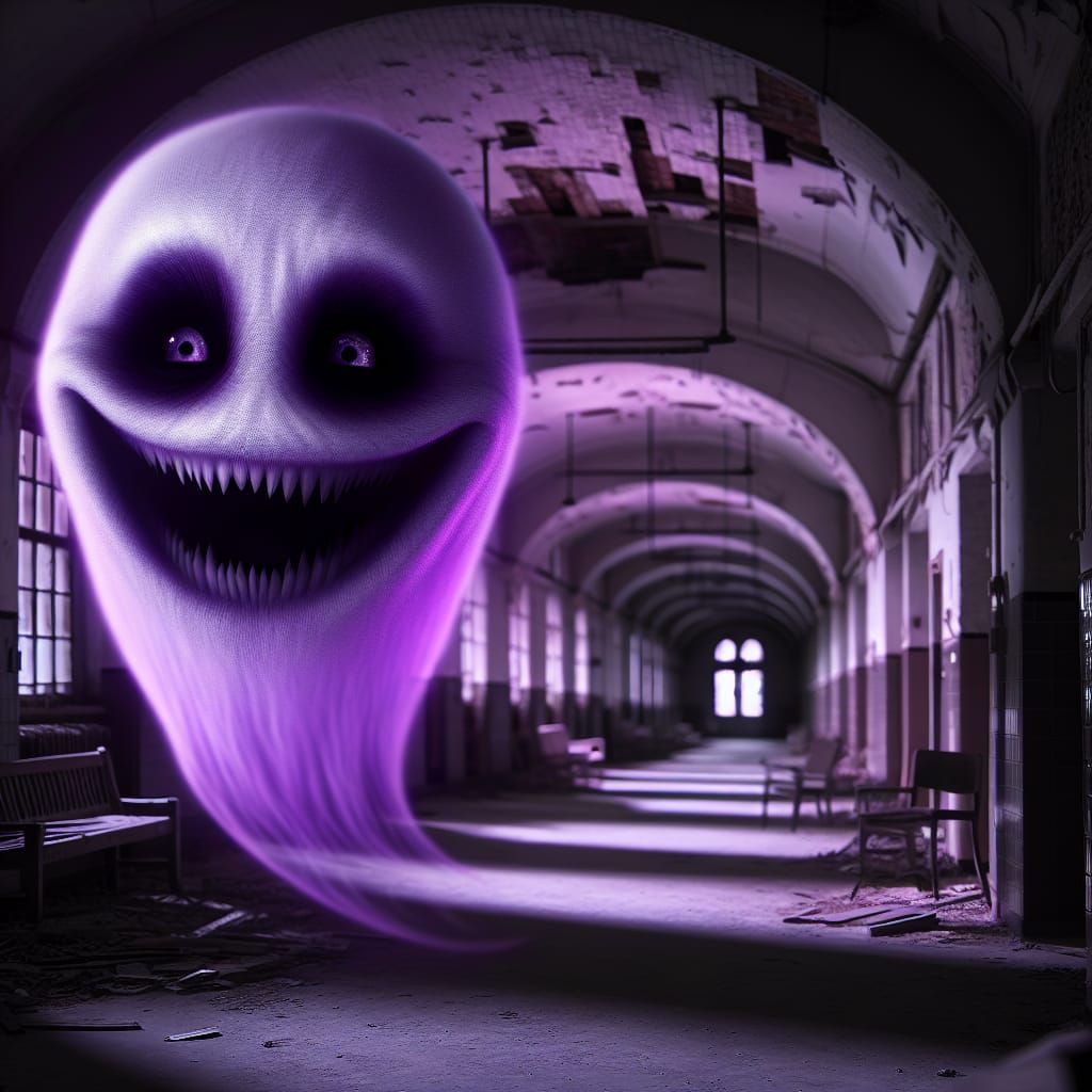 Realistic Gengar in Abandoned Hospital: Horror Vibes