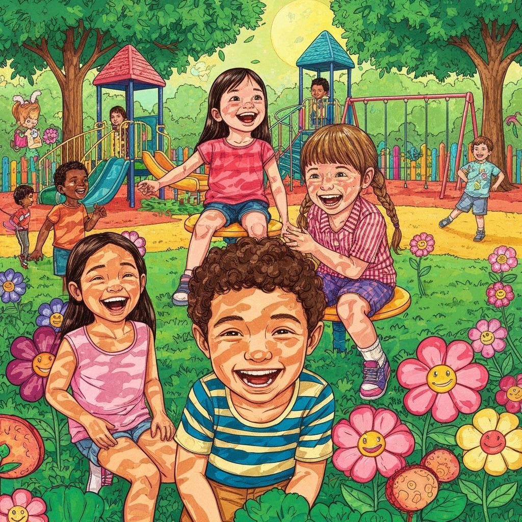 Happy Children Playing: Whimsical Outdoor Scene