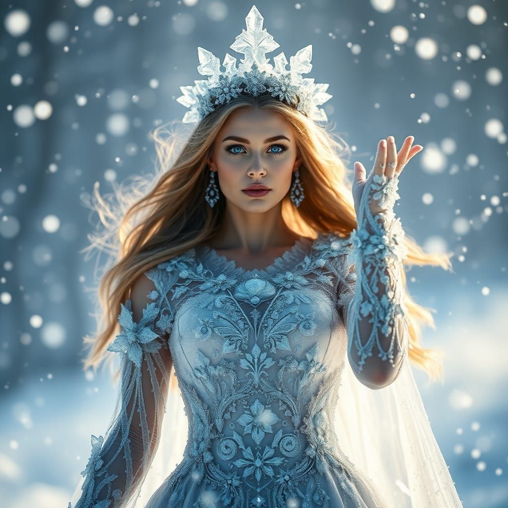 Regal Snow Goddess Summons Winter Storm