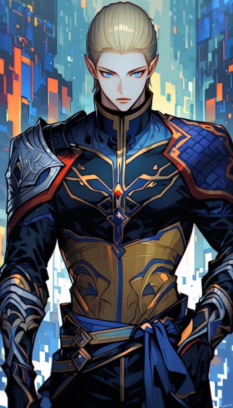 Handsome Elf Boy with Long Blonde Hair