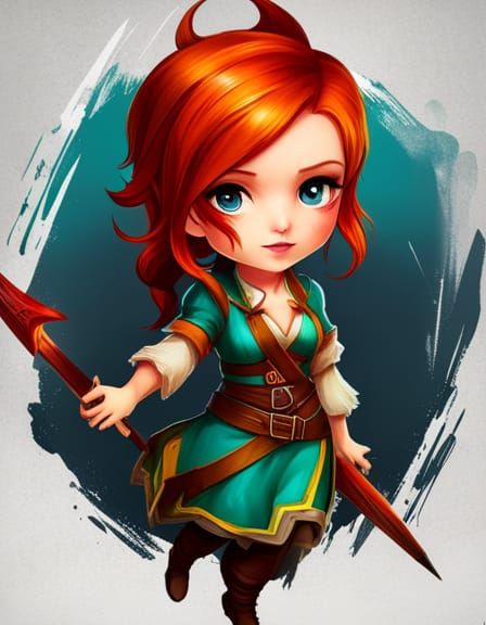 Adorable Chibi Triss Marigold in Polychromatic Style