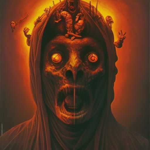 Skull Volcano Eruption: A Hyperrealistic Nightmare