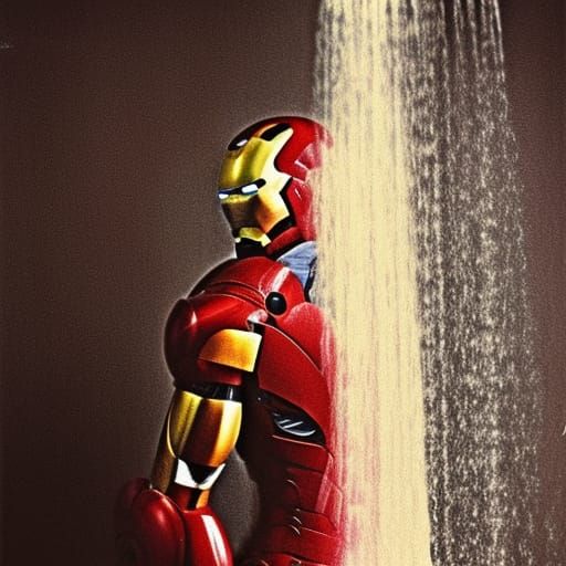 Iron Man Shower Scene: 1970s Photography Style