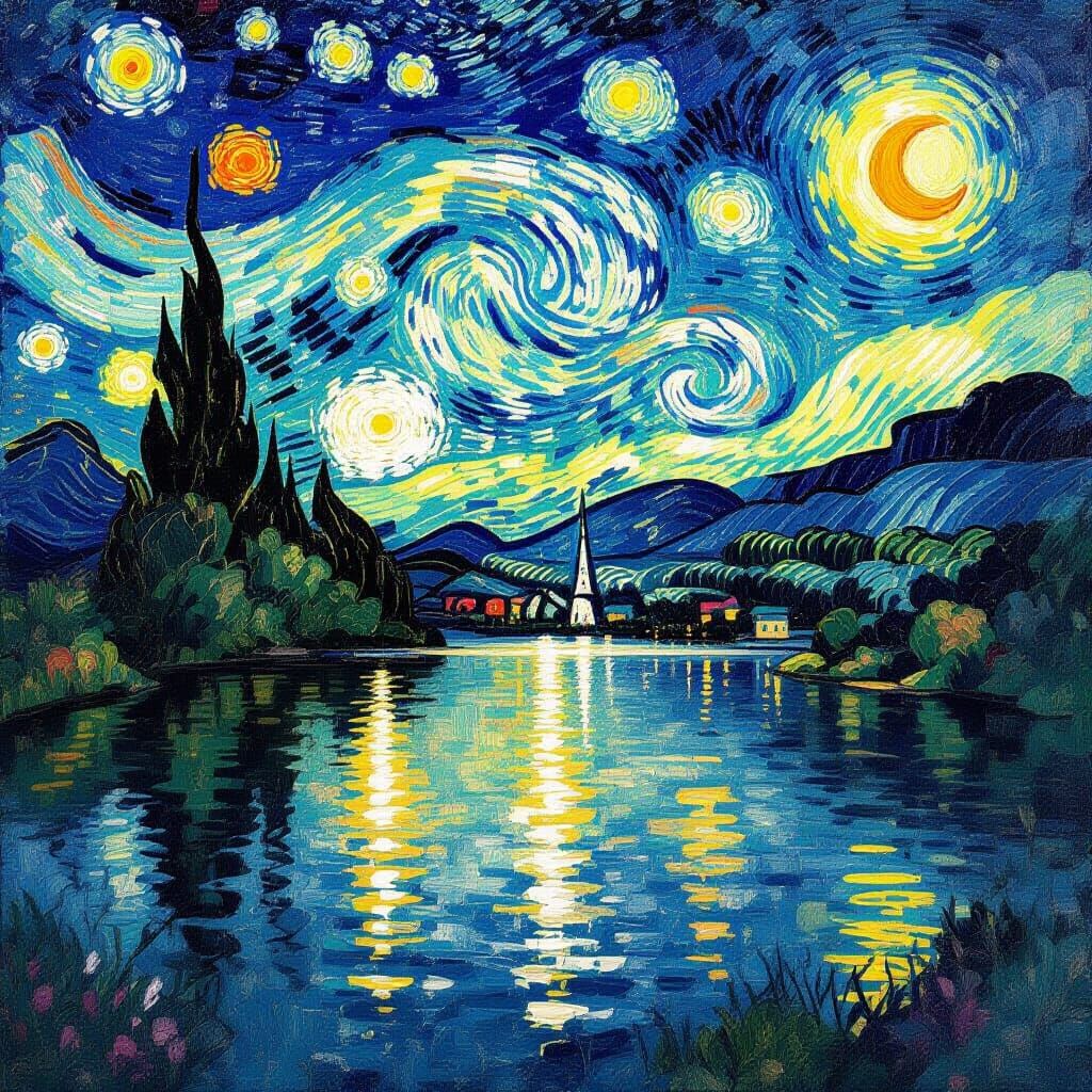 Diamond Sky Over Golden Lake