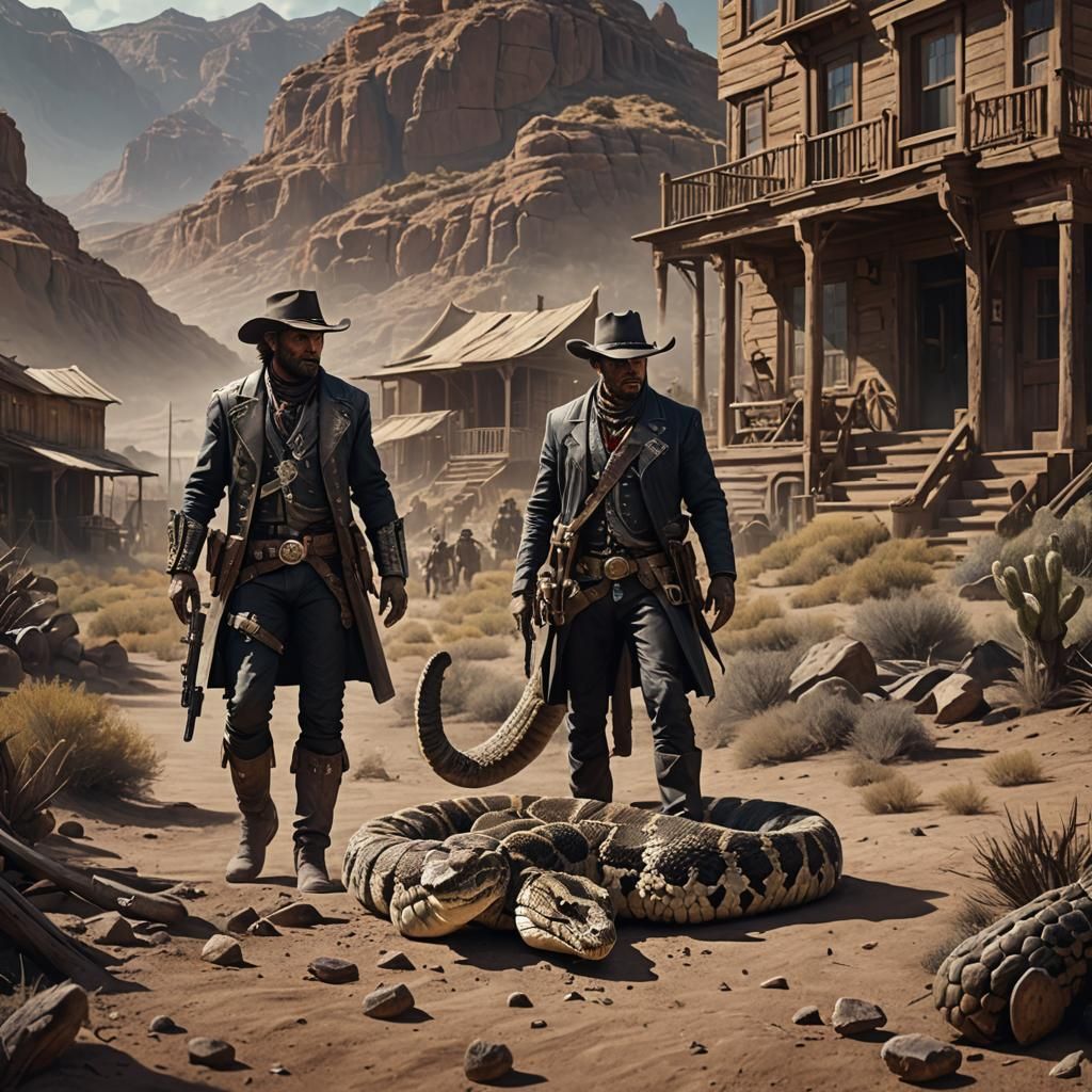 Rattlesnake Bounty Hunter in the Wild West
