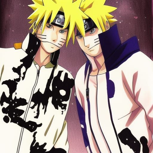 Two Naruto Characters in Anime Style