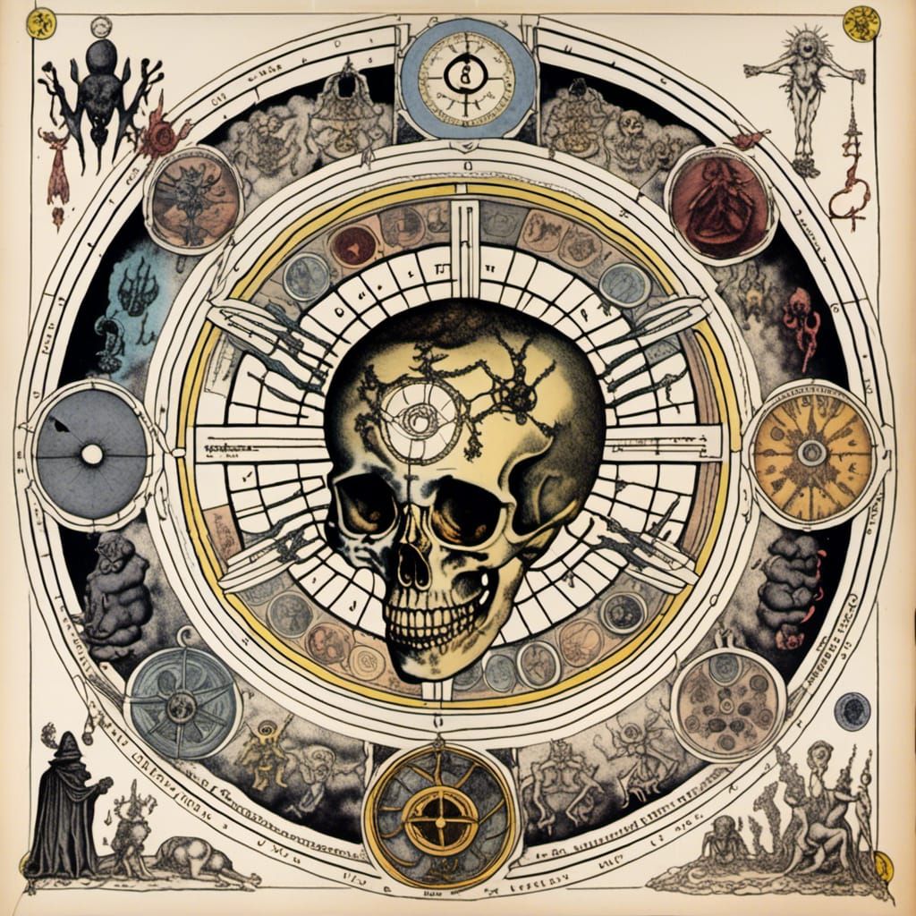 Macabre Star Album Cover Art in Macabre Style