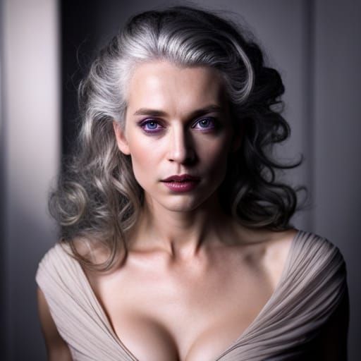 Stunning Valyrian Woman with Silver Hair and Violet Eyes