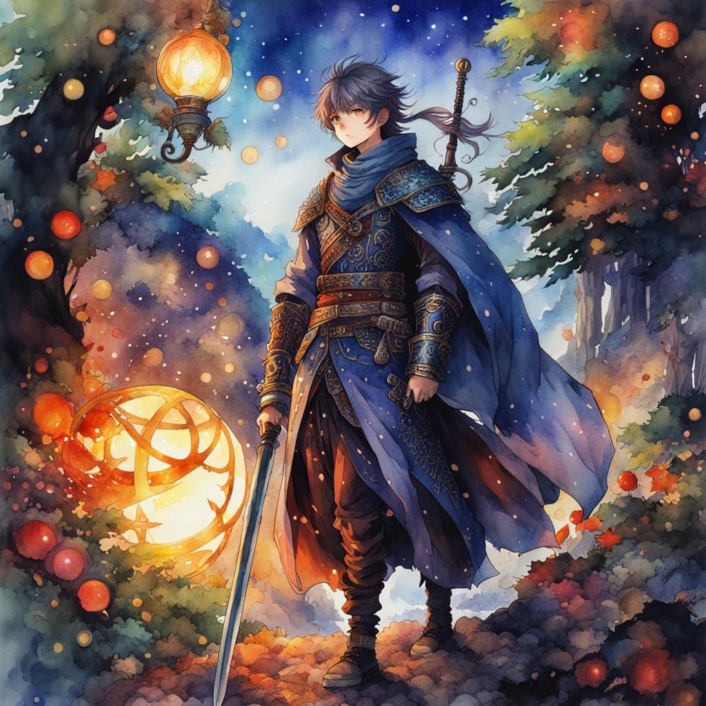 Anime Wizard in a Colorful Fantasy World