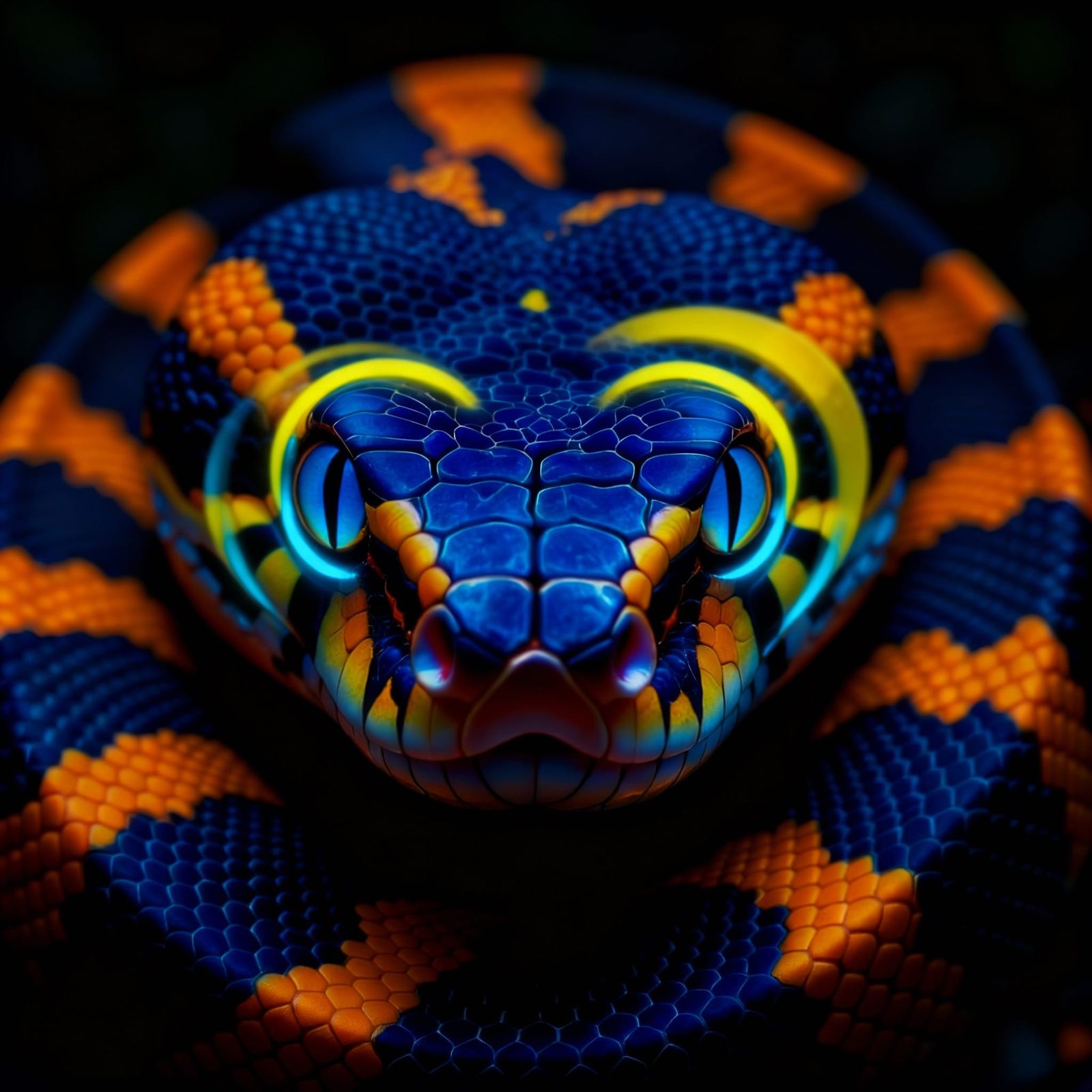 Hypnotic Python with Colorful Eye Rings