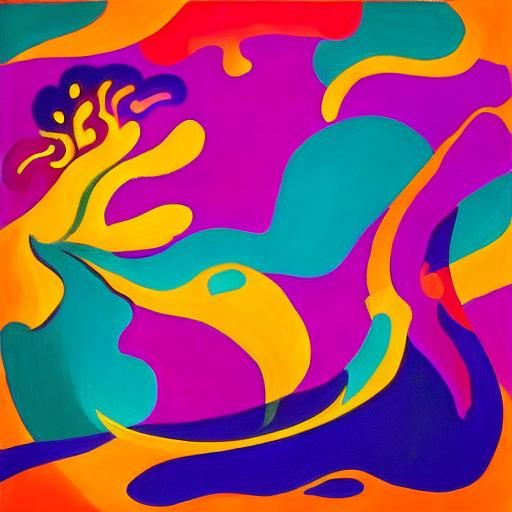 Fauvist Giraffe in Whimsical Golden Light