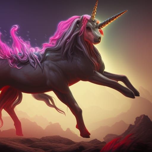 Demonic Unicorn Fantasy Concept Art