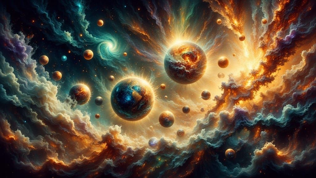 Celestial Ballet of Planets and Stars