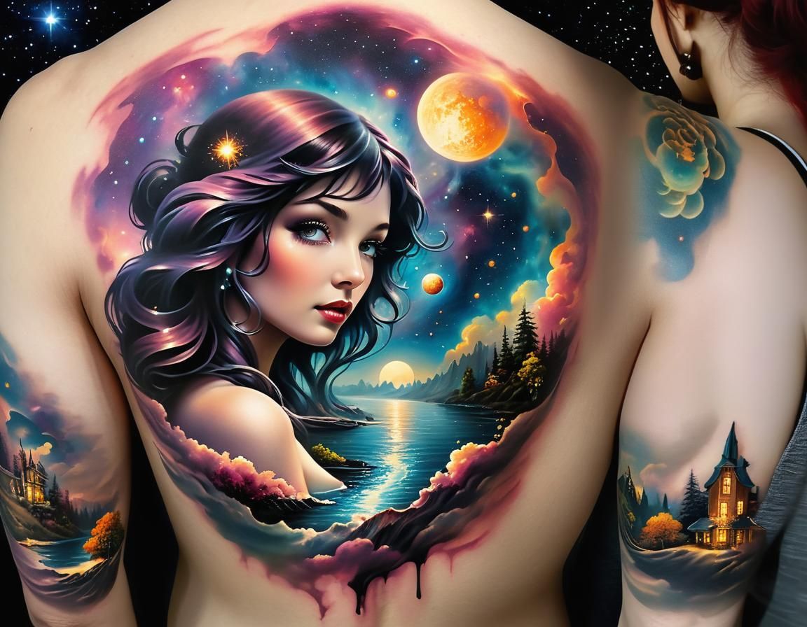 Surreal Melting Planet in Star River