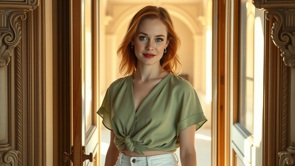 Classic Hollywood Glamour Portrait in Golden Light