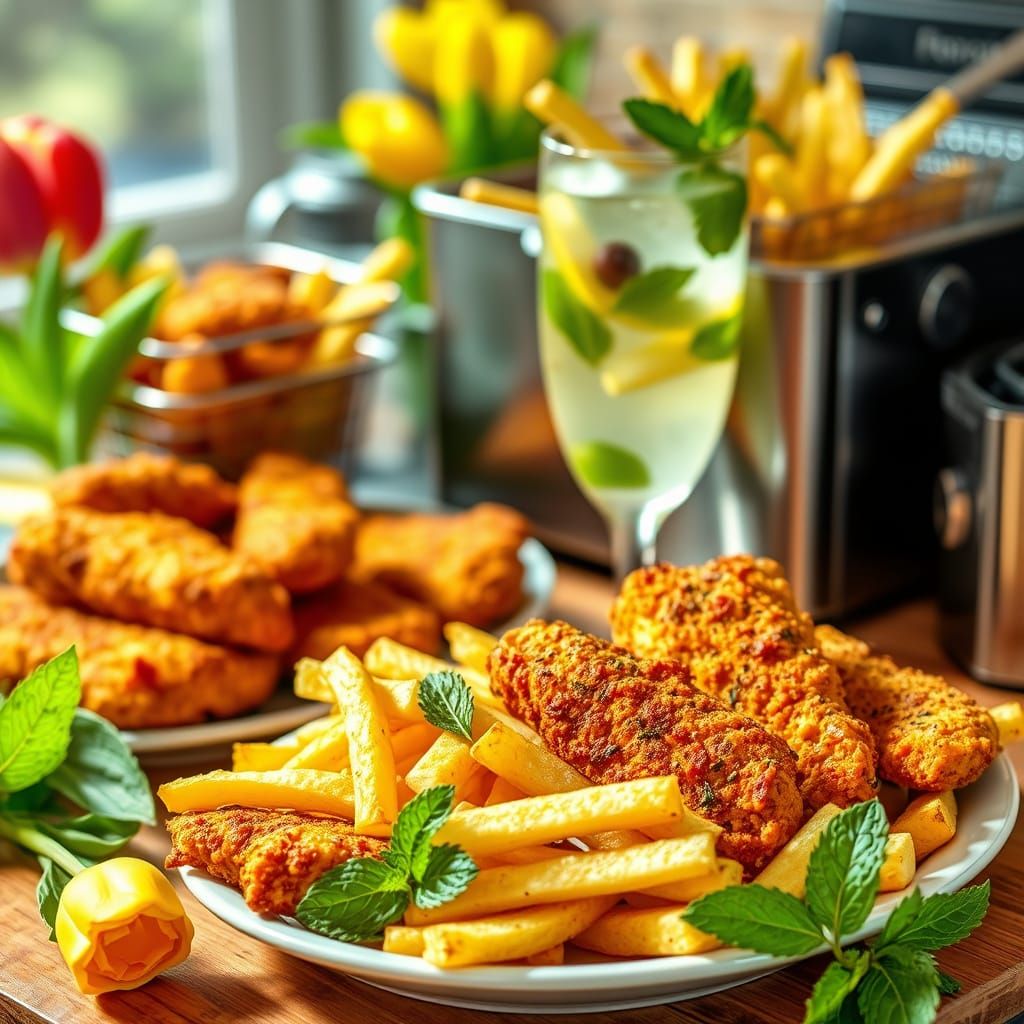 Delicious Chicken Tenders and Fries Still Life