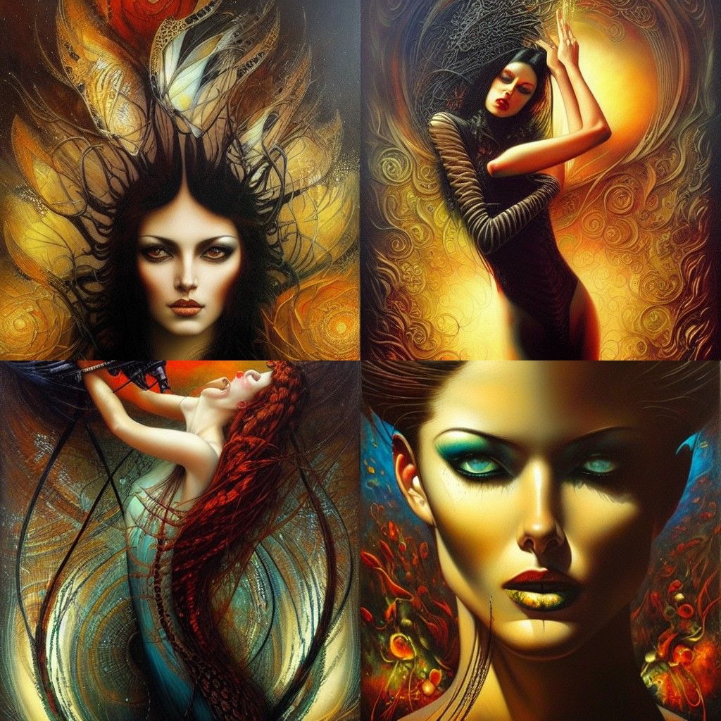 Ethereal Portrait in Symbolist Style