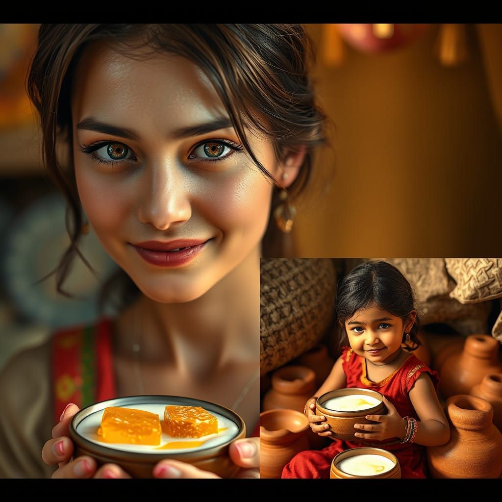 Whimsical Fantasy Collage with Soft Lighting and Inviting Co...