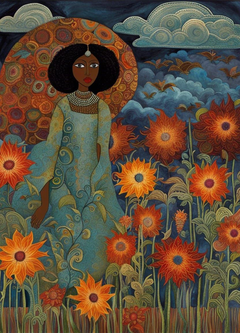 Stormy Night: A Digital Textile Origami Art