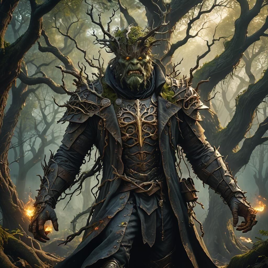 Medieval Tree Construct in Fantastical Forest