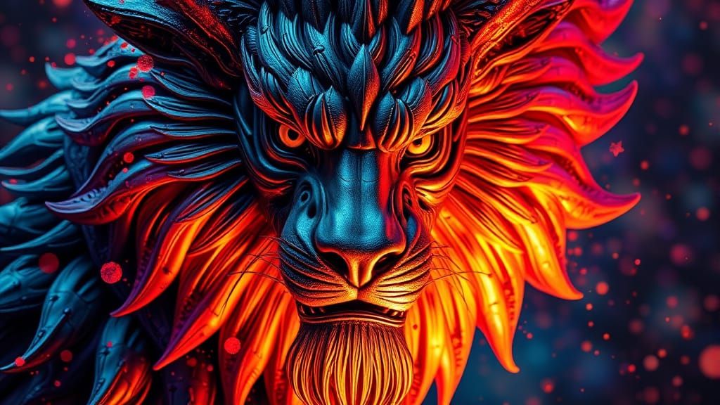 Majestic Being in Vibrant, Kaleidoscopic Splendor