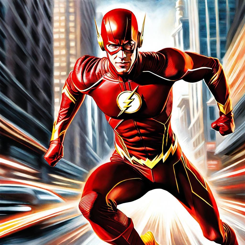 The Flash Running Through Central City