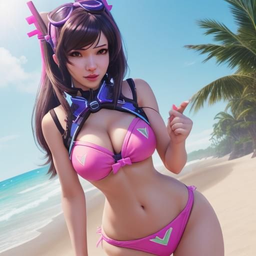 Overwatch D.Va in Bikini: Summer Style