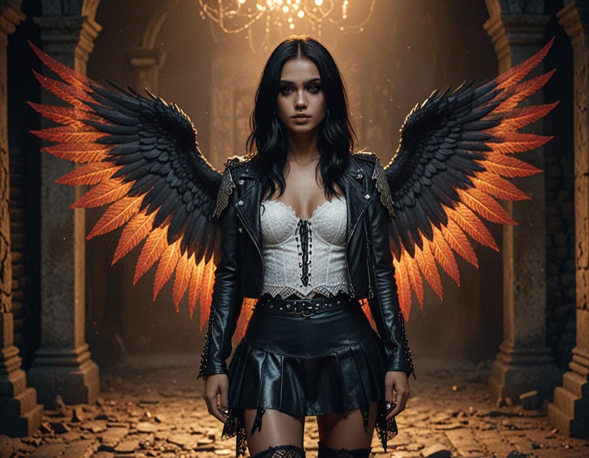 Dominican Woman with Magic Wand in Gothic Fantasy Style