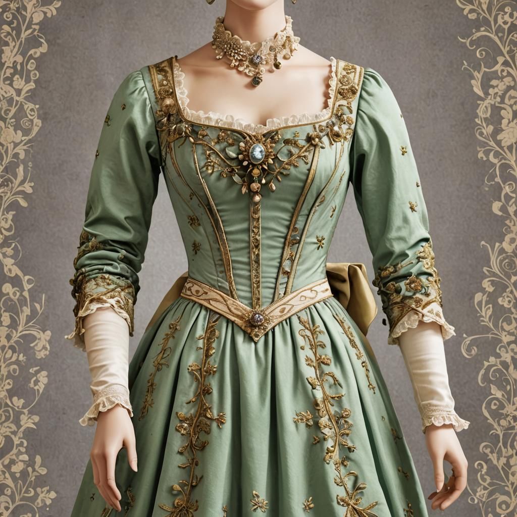 Elegant Filigree Dress in Regency Style