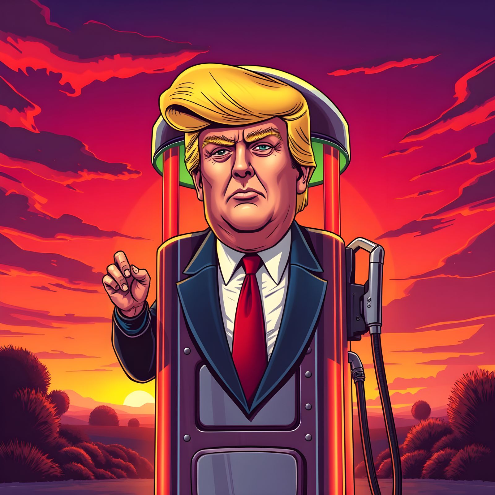 Donald Trump as Anime Gas Pump