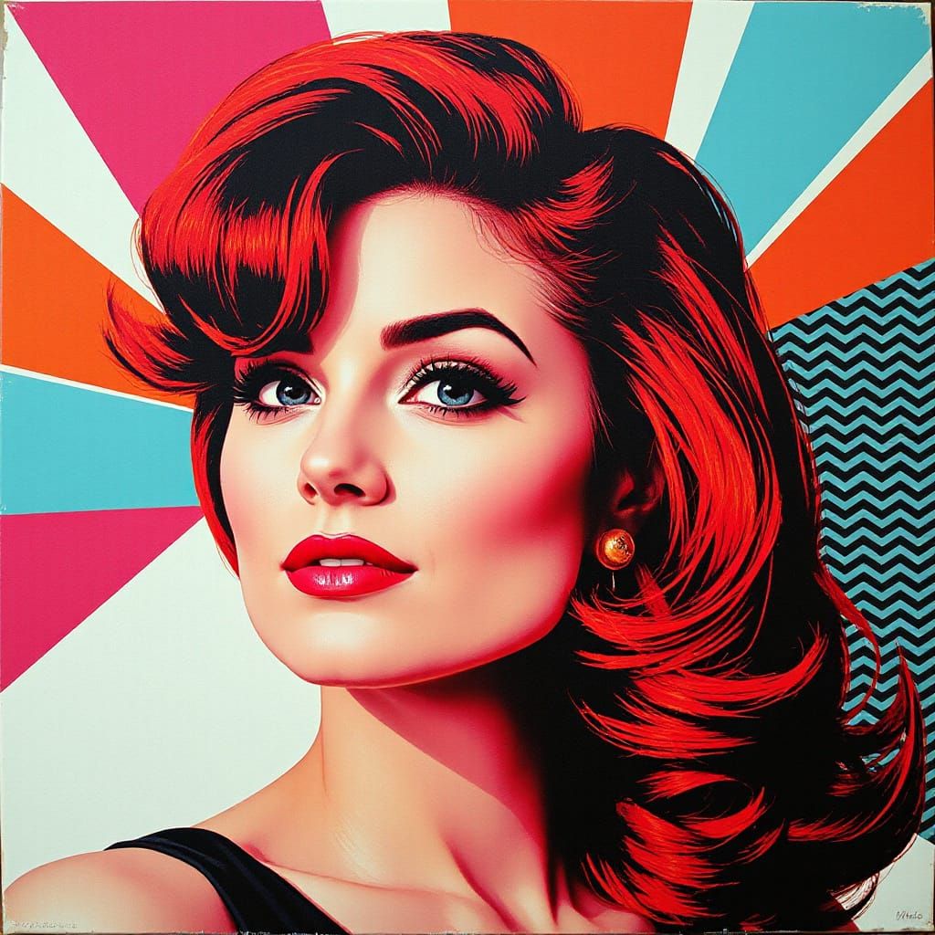 Pop Art Portrait of a Confident Woman