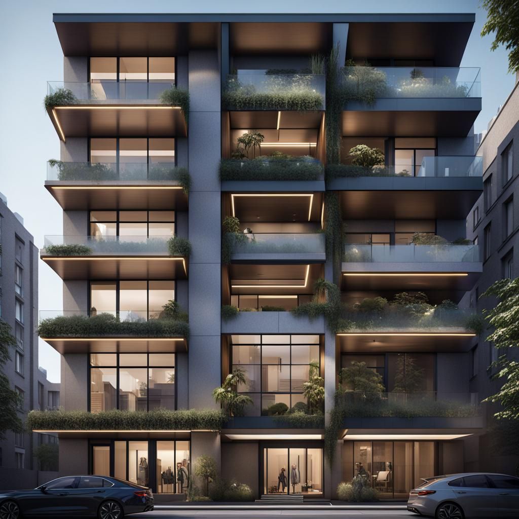 Modern Minimalist Apartment Building in Unreal Engine 5