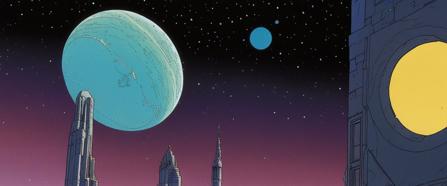 Bright Comic Book Art in Moebius Style