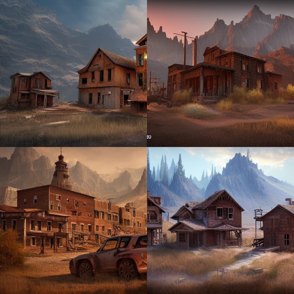 Montana Ghost Towns: Detailed Matte Painting