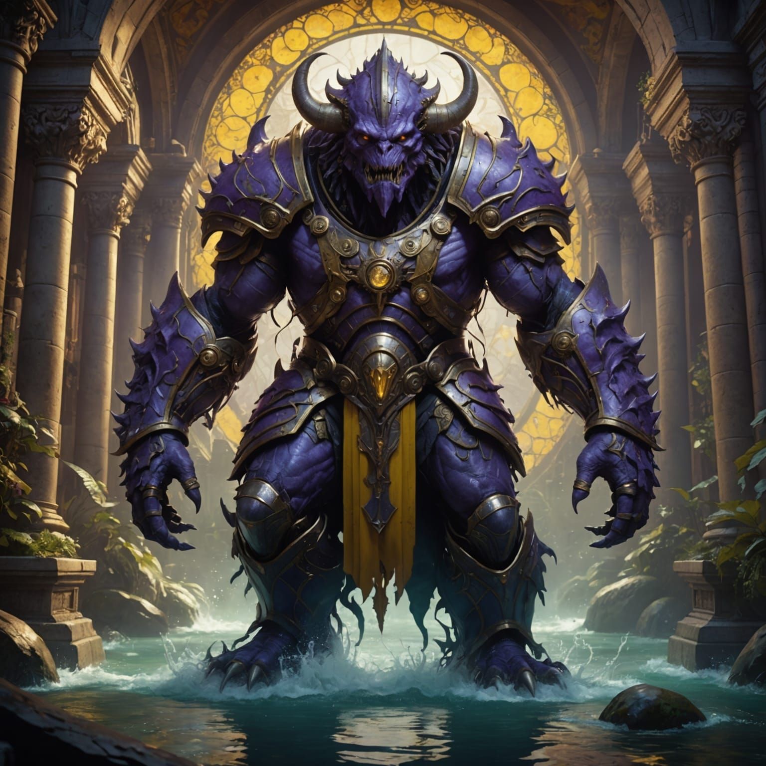 Aquatic Monster in Dark Fantasy Style