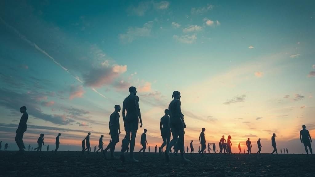 Mysterious Figures in Shimmering Water: Matte Painting