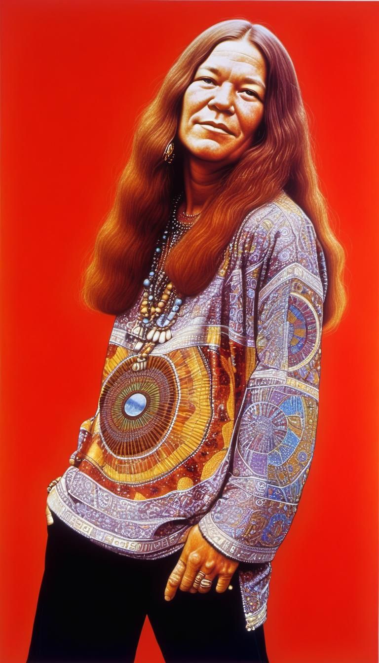 Psychedelic Portrait in 1960s Style