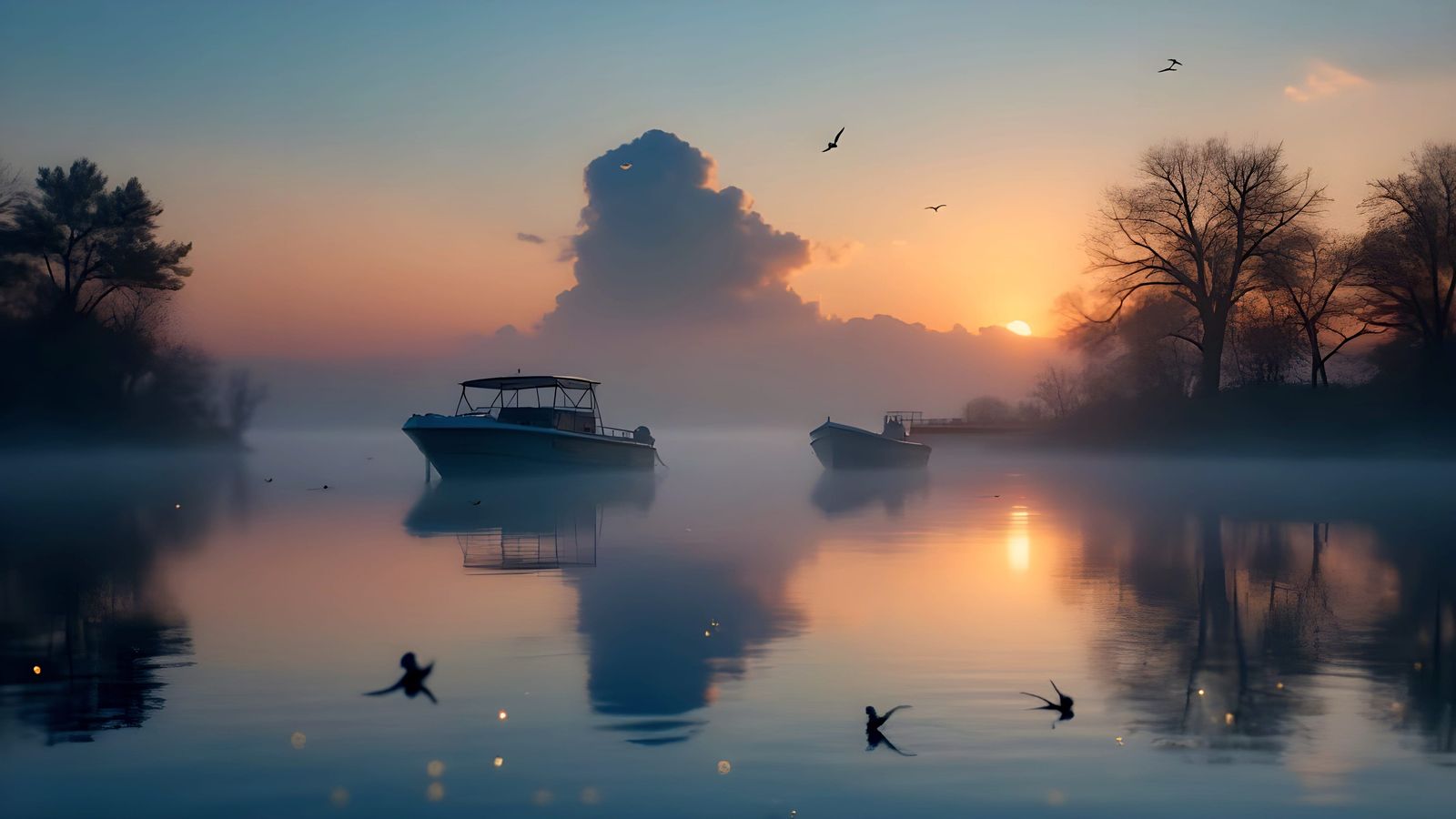 Golden Hour Serenity on a Midwestern Lake
