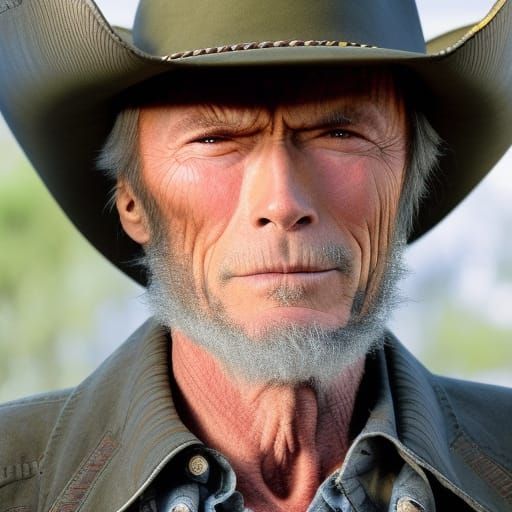 Vintage Cowboy with Poncho, Cigar and Six-Shooter