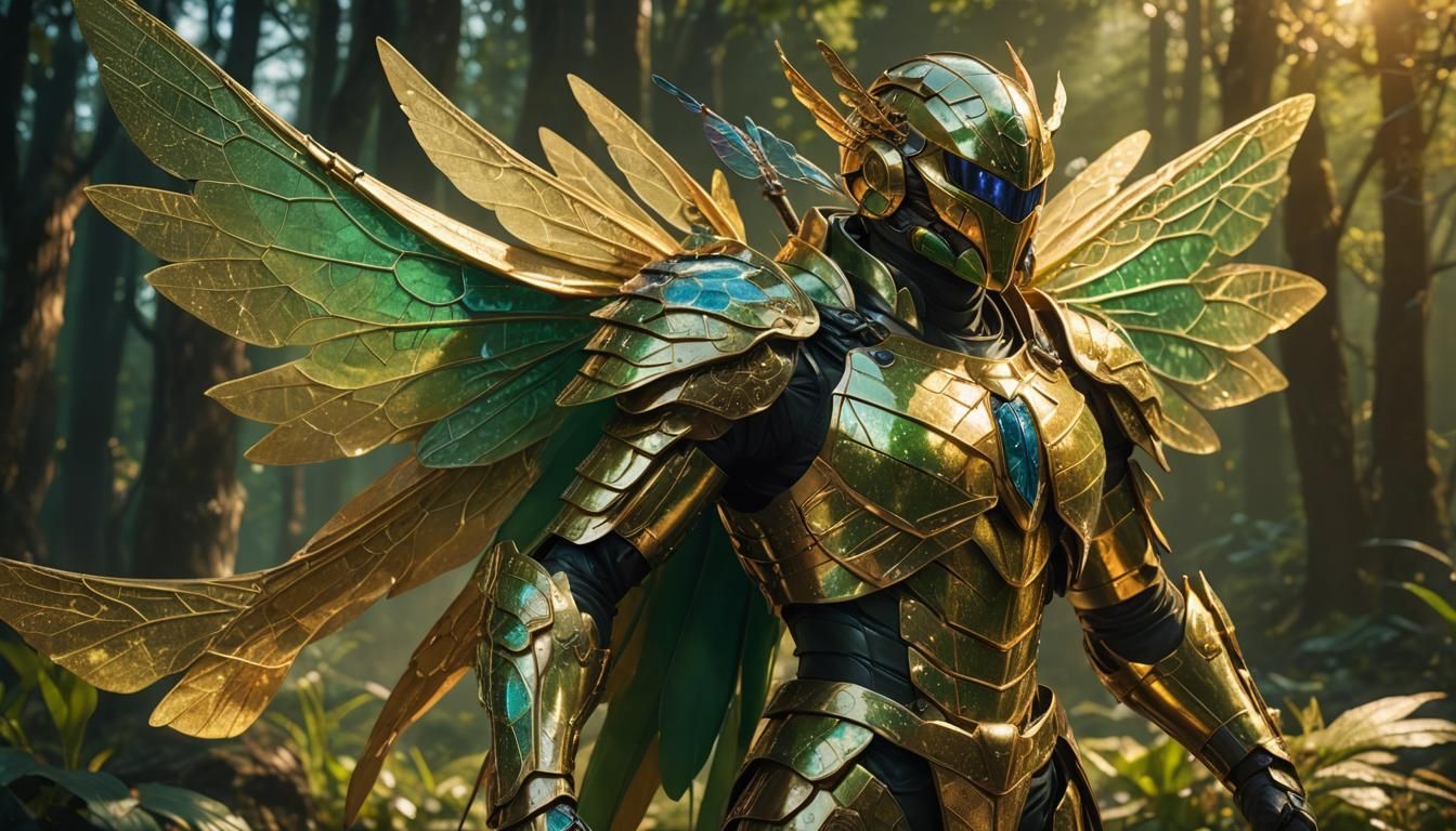 Heroic Schlumpf in Radiant Armor and Dragonfly Wings