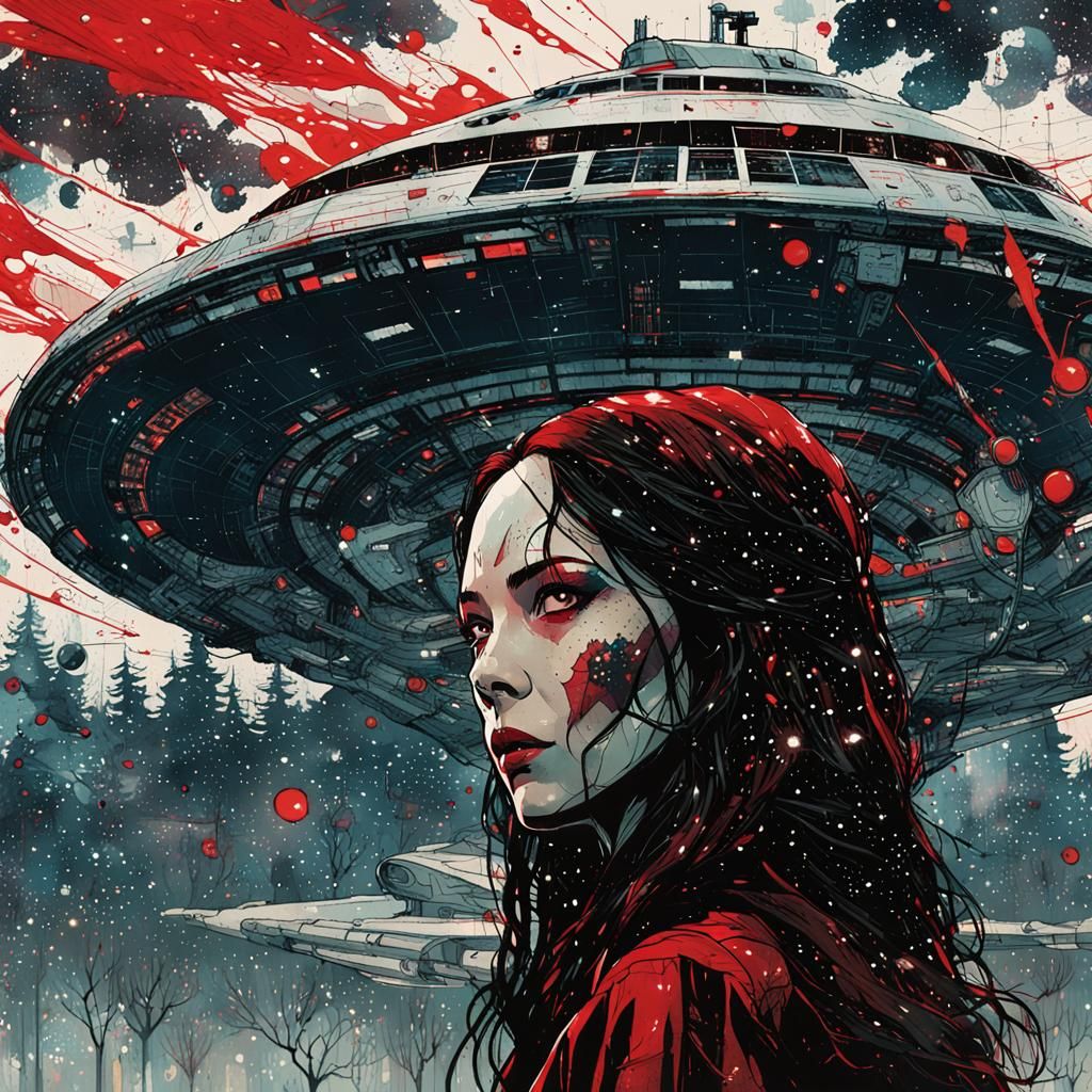 Scarlet Witch in Alien Ship, Double Exposure
