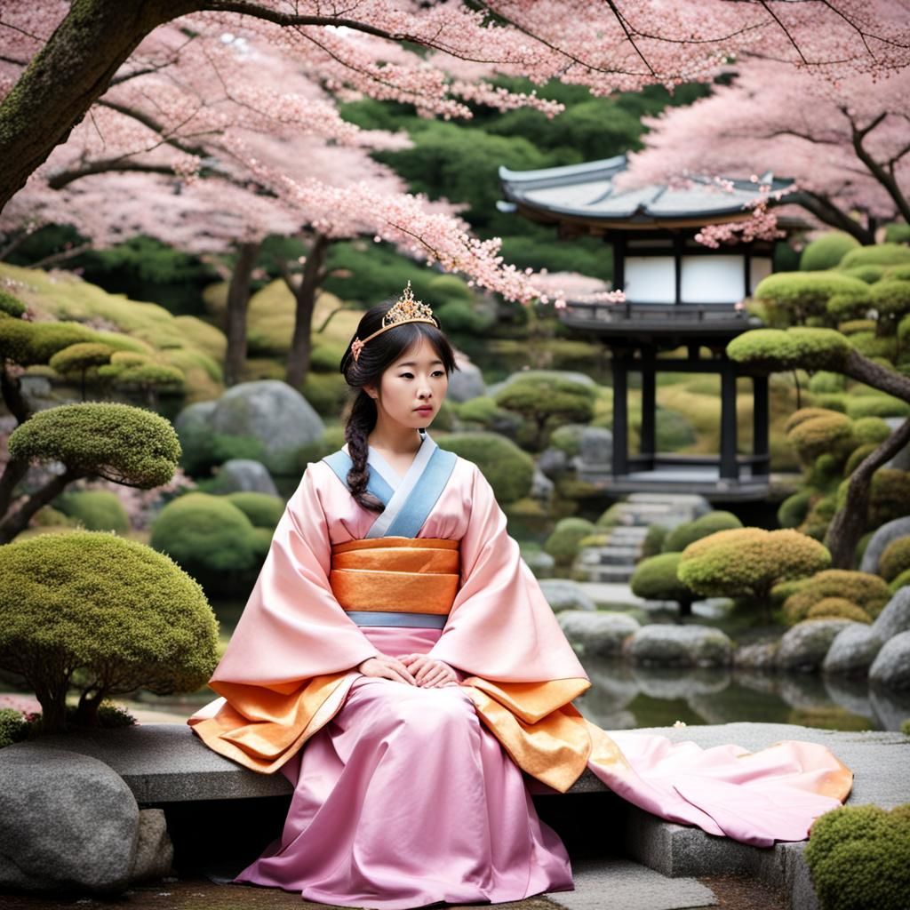 Princess in a Japanese Garden