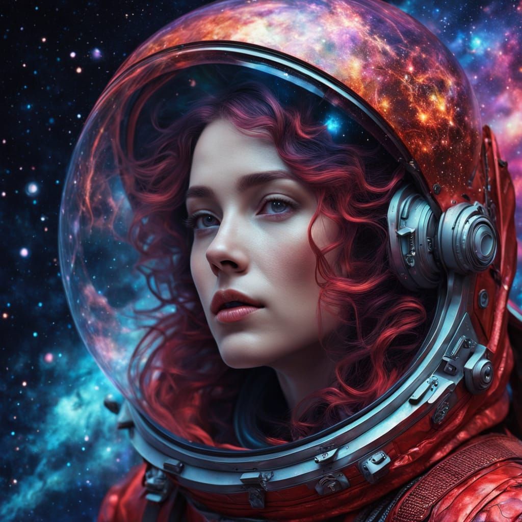 Ethereal Cosmic Beauty in Vibrant Iridescent Hues