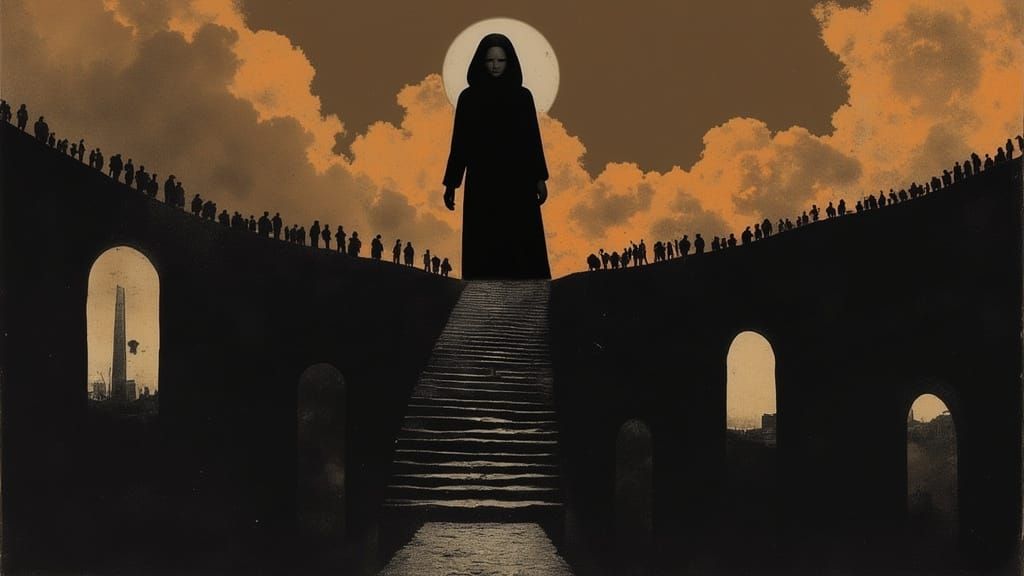 Dystopian Metropolis in a State of Descent into Chaos