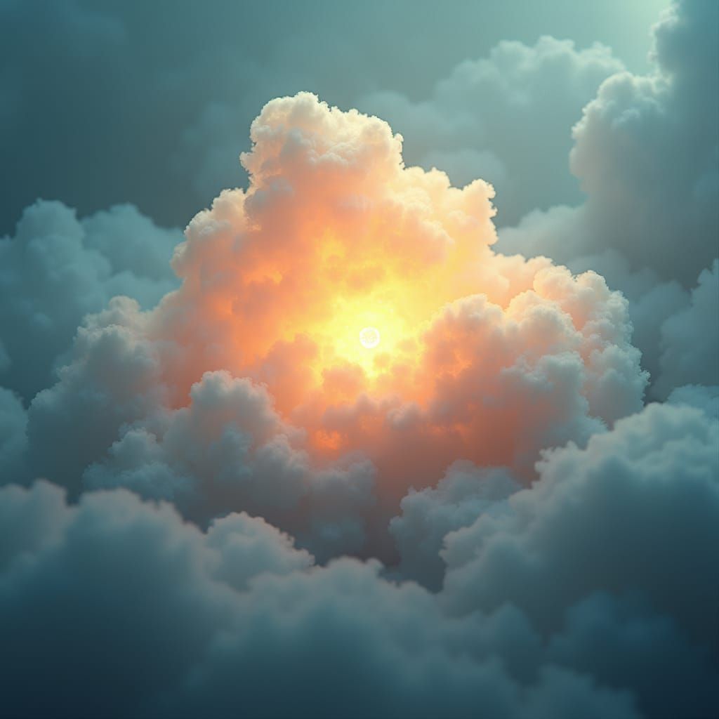 Luminous Dream Unfolding in a Misty Cloud