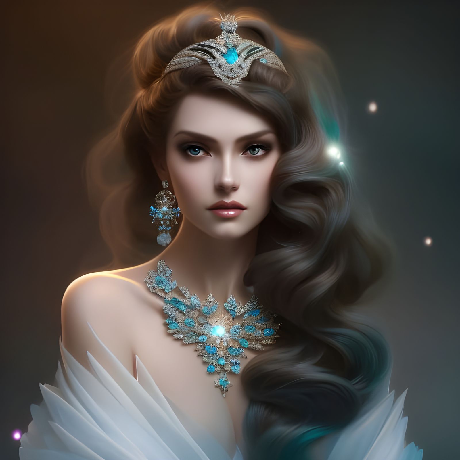 Diamond Goddess in Art Nouveau Style