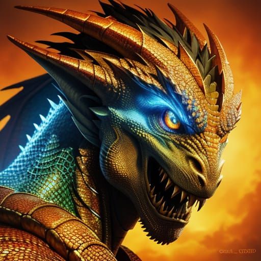 Dragon Transformation in Vivid Digital Painting Style