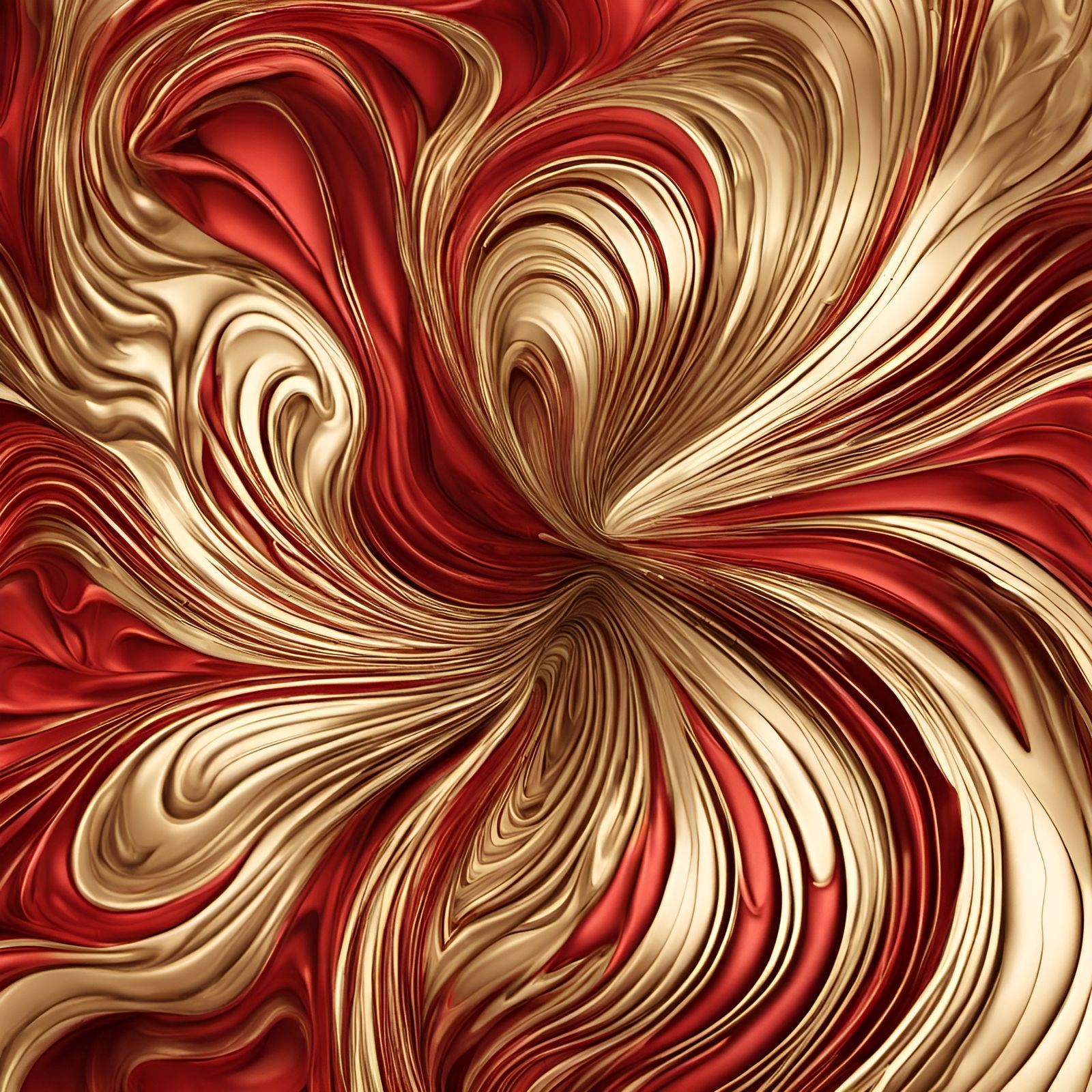 Red Onyx and Gold Abstract with Fractal Elements